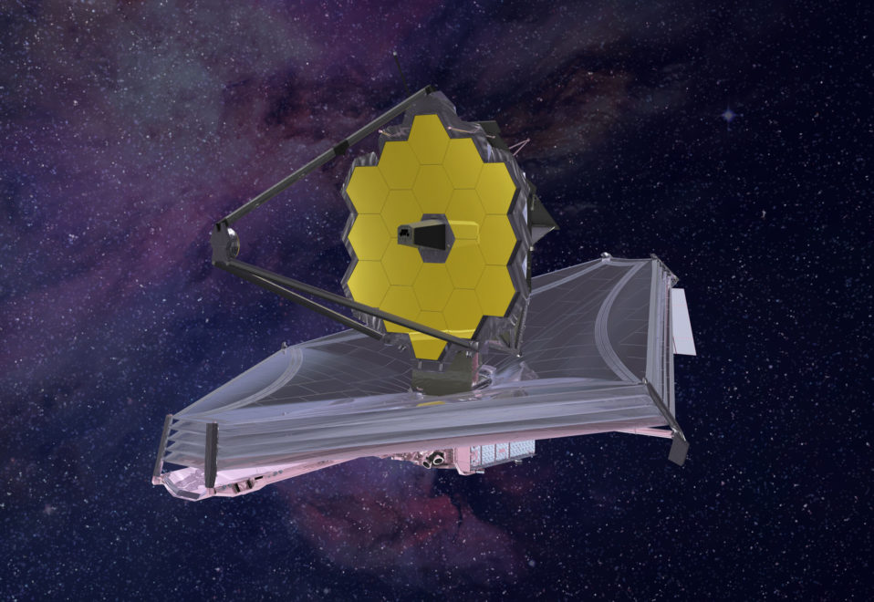 Rappresentazione del JWST. Crediti NASA