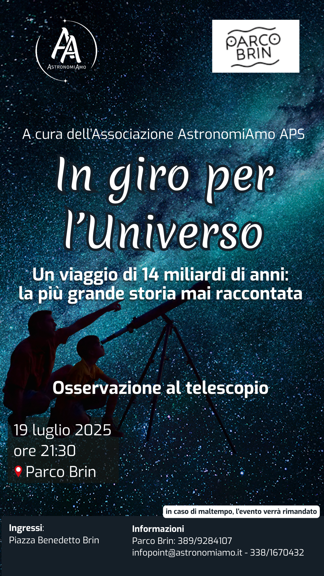 Locandina 19 luglio Parco Brin - AstronomiAmo
