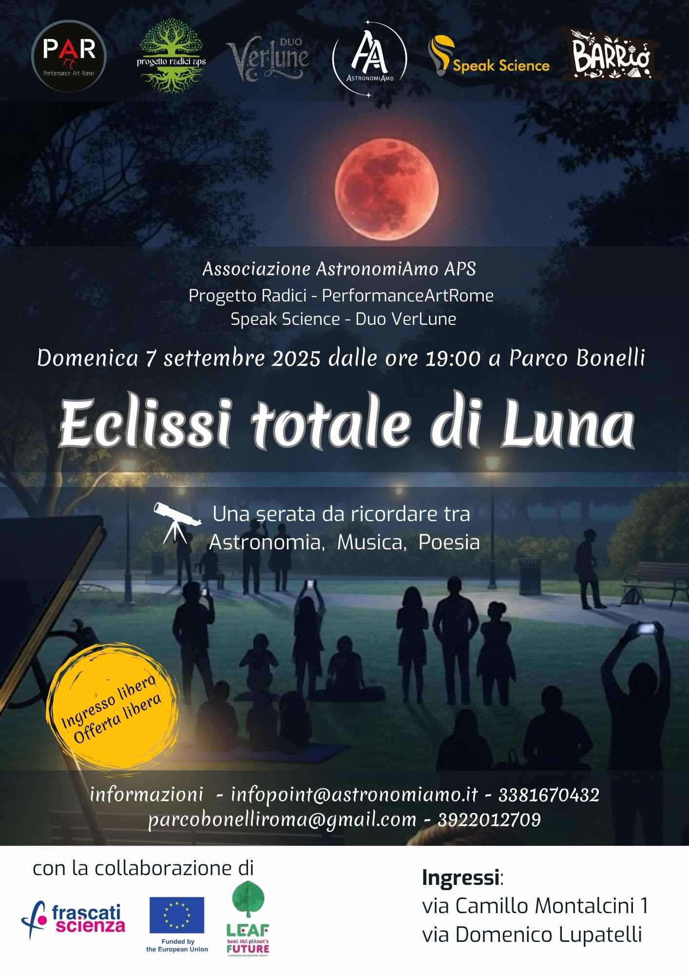 Locandina Eclissi Totale - Parco Bonelli