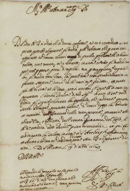 Lettera di Suor Maria Celeste a Galileo Galilei.