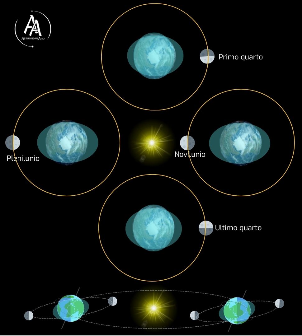 Schema delle maree. Crediti AstronomiAmo APS
