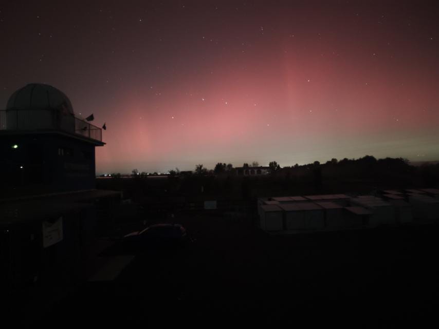 Aurora polare ripresa il 10 maggio 2024 dall'astroparco di Felizzano. Crediti Ana Gulic