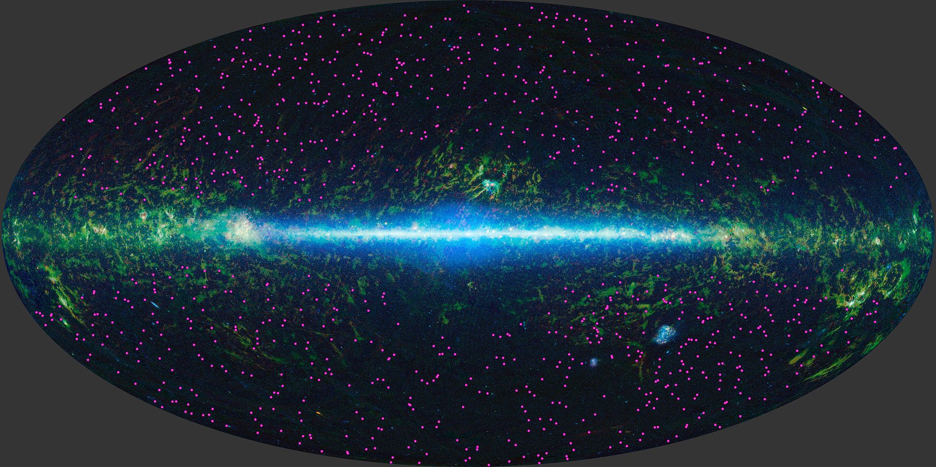 La mappa di WISE in infrarosso. Crediti NASA