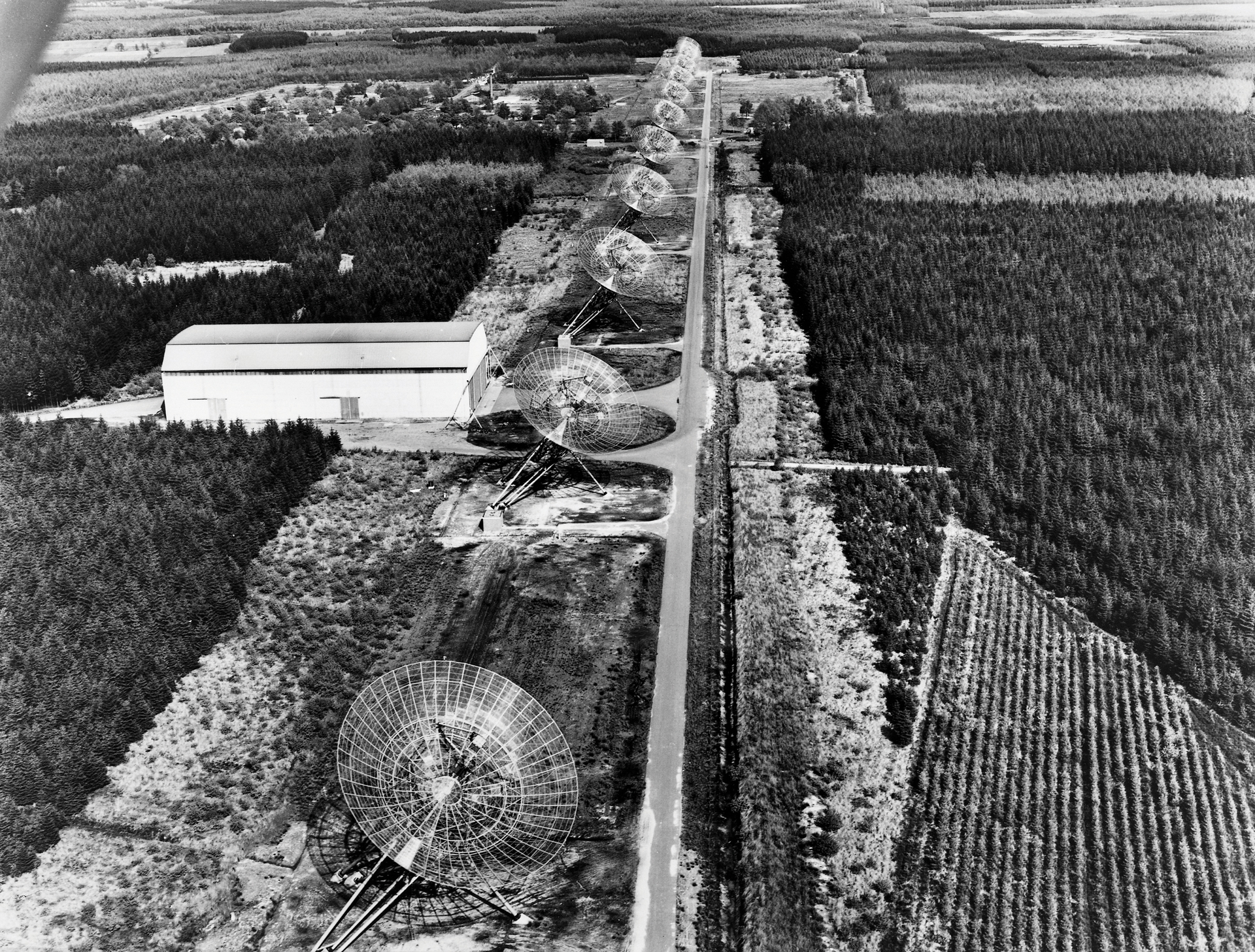 Il Westerbork Synthesis Radio Telescope nei Paesi Bassi. Crediti NRAO 