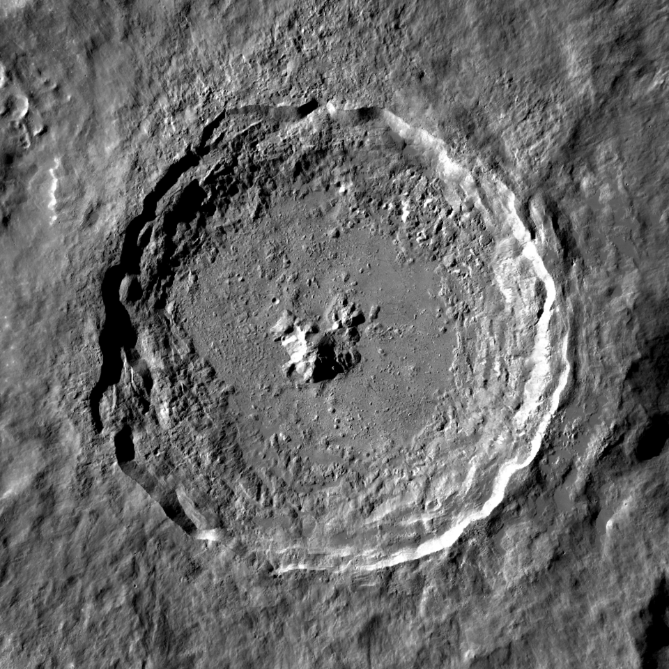 Il cratere Tycho ripreso dal LRO. Crediti NASALRO