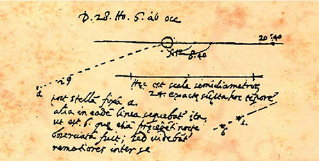 Nettuno disegnato da Galileo nel 1612. Public Domain
